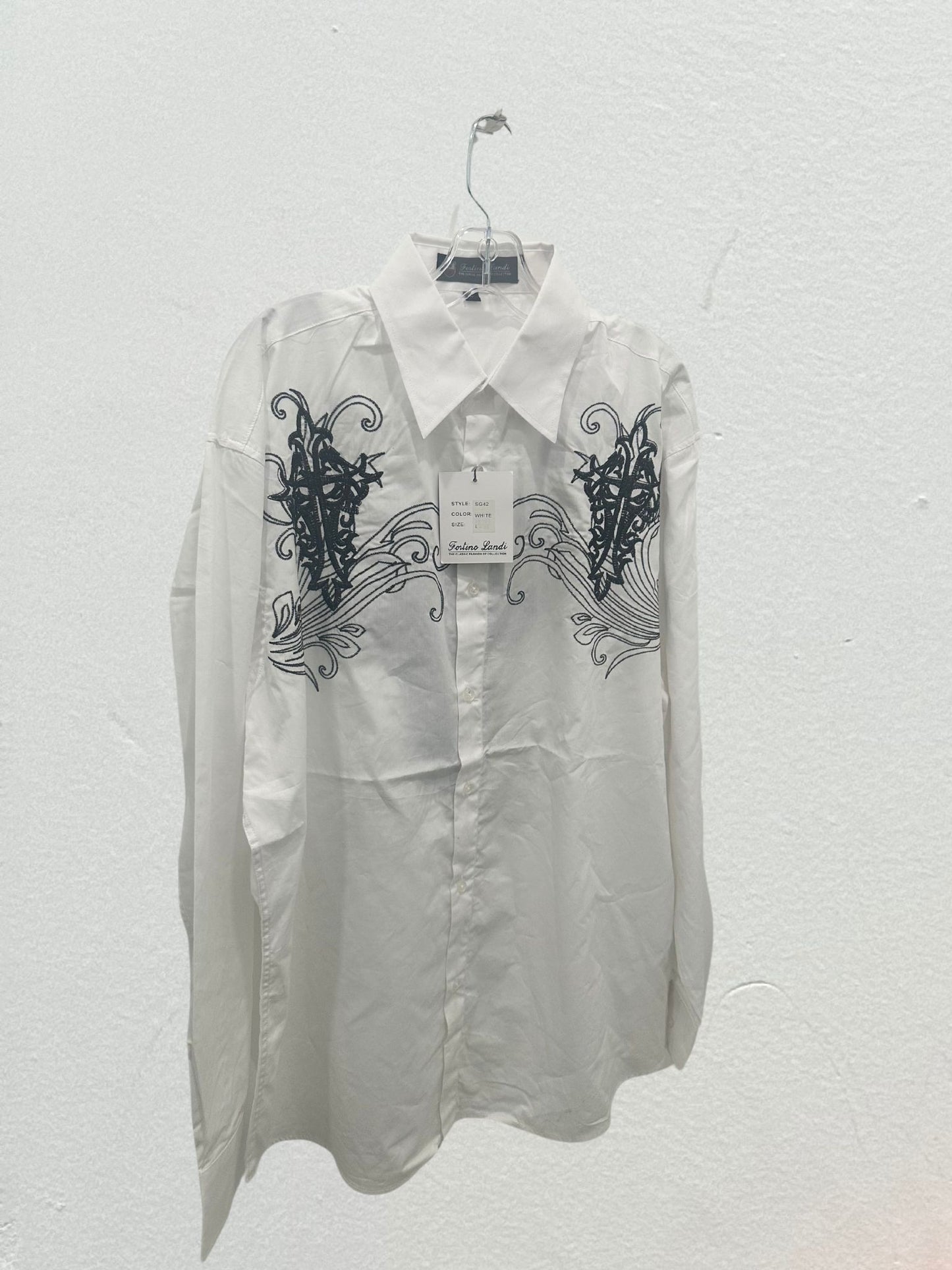 Men's Fashion Button-Up Shirt-White