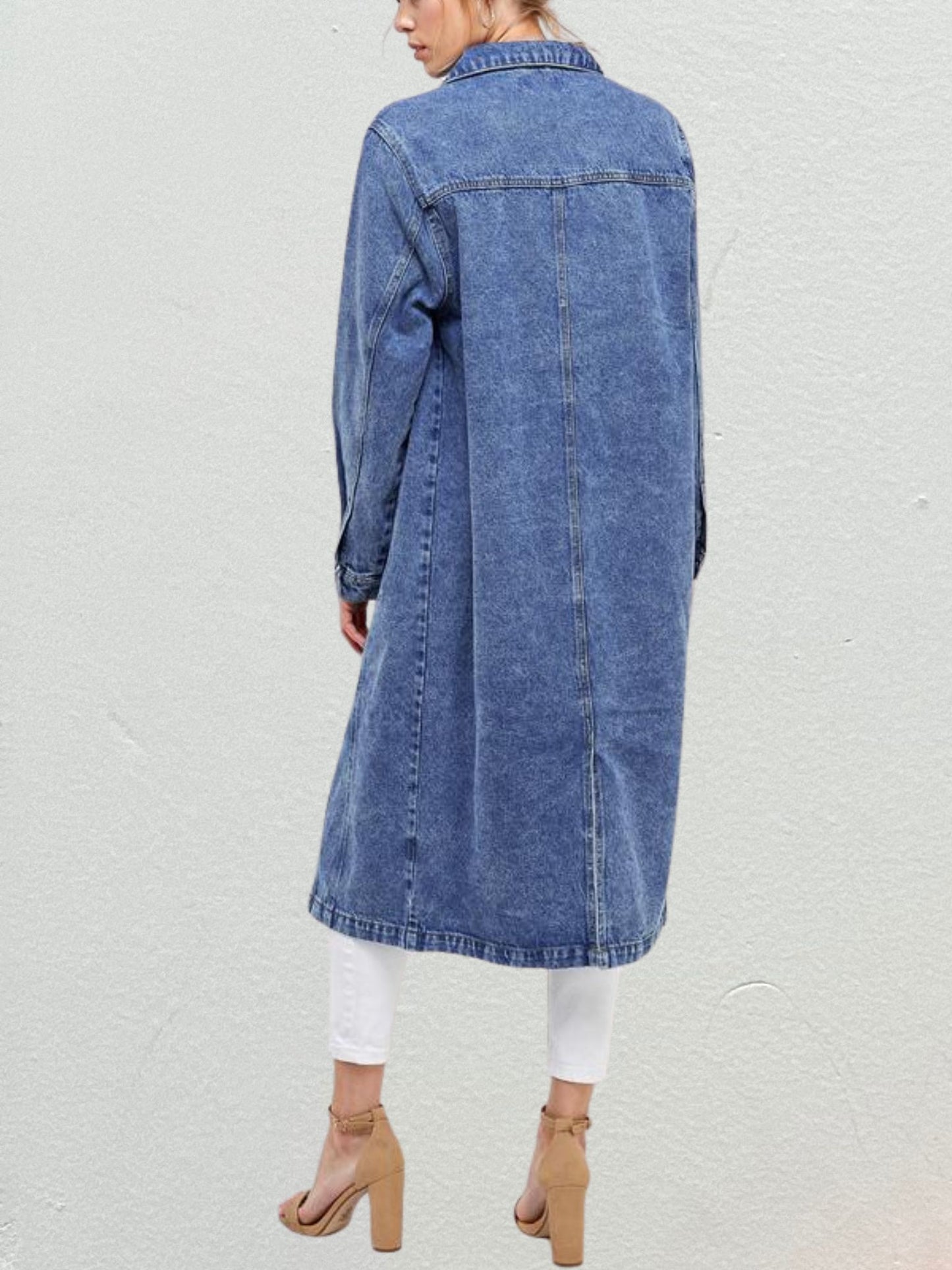 Women's Denim Jean Trench-Coat