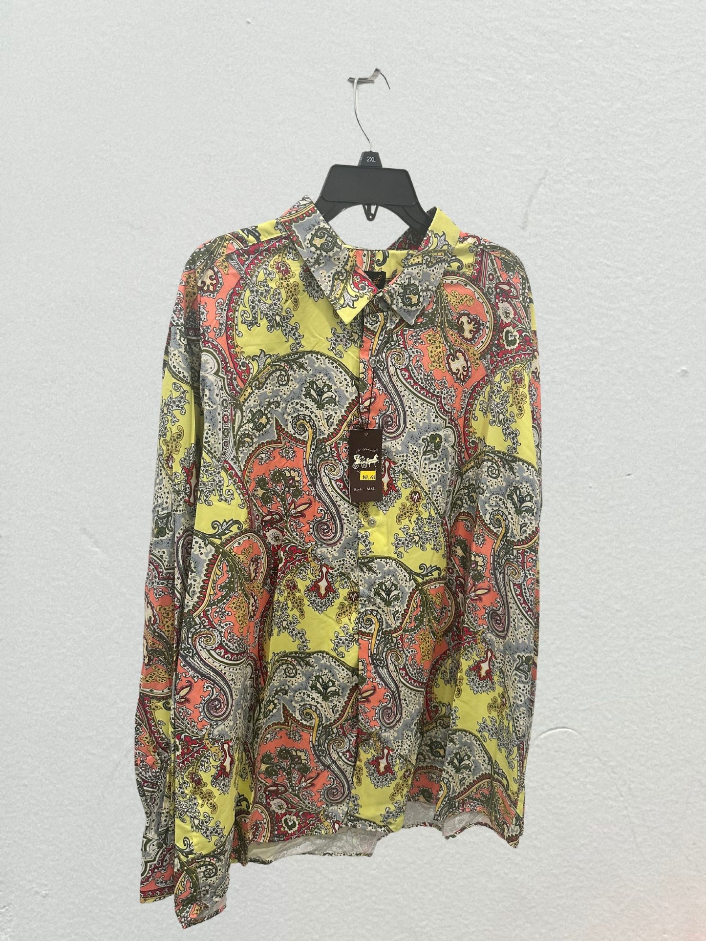 Men's Fashion Button-Up Shirt-Yellow