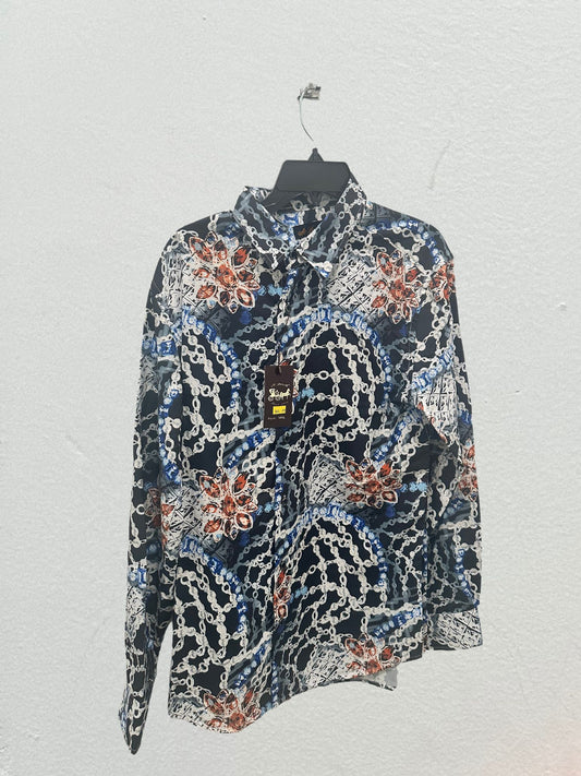 Men's Fashion Button-Up Shirt-Blue