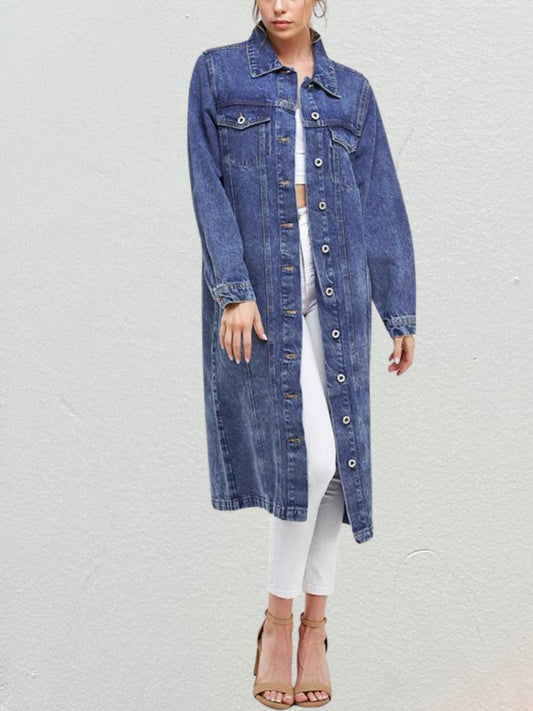 Women's Denim Jean Trench-Coat